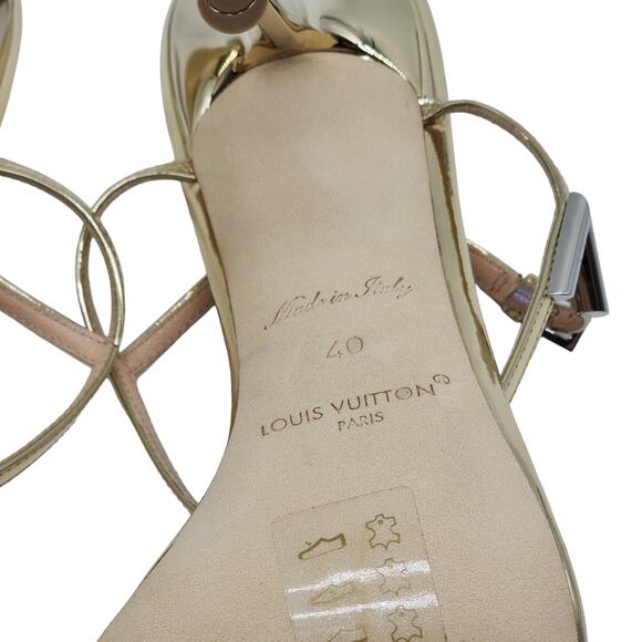 Louis Vuitton Blossom Sandals Leather in Gold Size 40 10 US $1190 - Picture 7 of 9